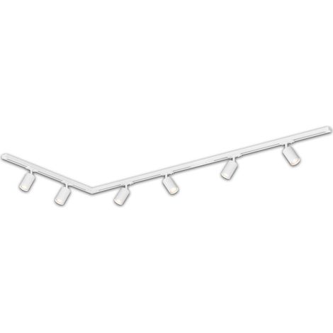 Sistema a binario Briloner Rail, set completo, 6 faretti GU10, orientabili, girevoli, bianco, 2,25 m