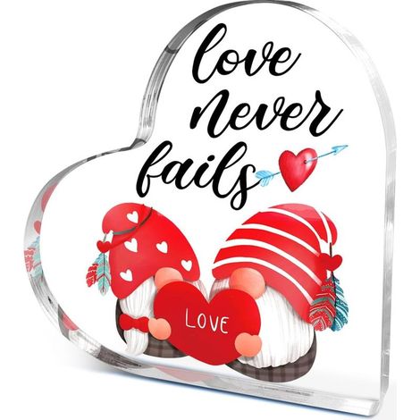 Plaque acrylique cœur décoratif, objet souvenir pour papa maman sœur ou famille（15 cm) (1/4)