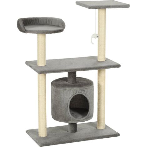FIMEI Arbre à chat avec griffoirs en sisal 95 cm Gris (1/5)