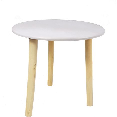 Deko Holz Tisch weiß - 30x30 cm - kleiner Beistelltisch Sofatisch Blumenhocker
