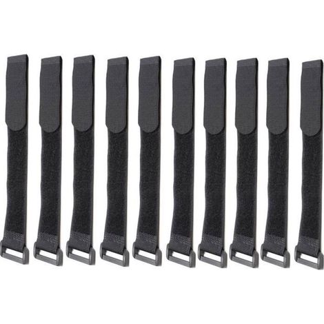 Serre-câbles avec Velcro - INF - 10-pack Noir (1/4)