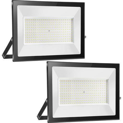 2x 100W Projecteur Exterieur LED, 10000LM Spot LED Extérieur, 6000K Blanc Froid IP66 Imperméable Spot LED, Sécurité Floodlight pour Jardin Cour Terrasse Square Usine