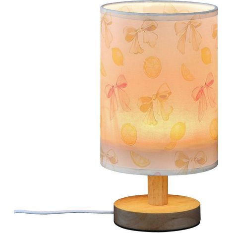 Lampe de chevet Mnsruu nœuds jaune citron roses lampe de bureau LED abat-jour tissu petite lampe chambre ou salon (1/5)