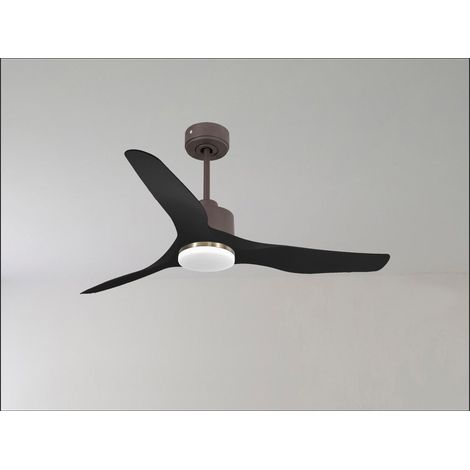 Ouray 2 de Klassfan - Ventilateur de plafond et destratificateur moteur DC Blanc avec Lumière pales bois clair 25 à 40 m² (1/5)