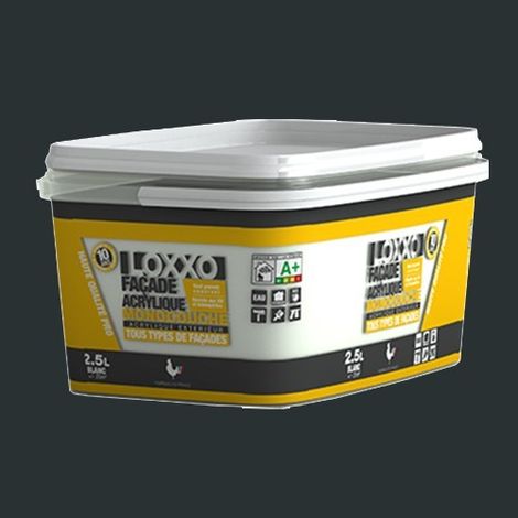Peinture façade acrylique 2,5L RAL 7016 – Couleur anthracite – Monocouche mat pour tous types de façades – Haute qualité professionnelle – Loxxo (1/2)