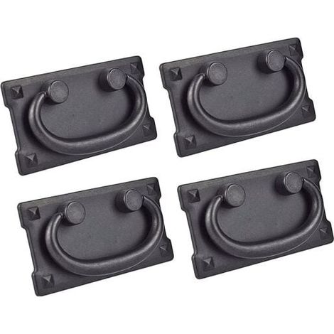 Set of 4 Vintage Antique Drawer Handles with 52 x 96 mm (Black) MUMU