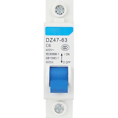 Disyuntor miniatura monopolar de 400 V para corriente residual, para uso doméstico, montaje en carril DIN DZ47-63 (1/5)