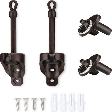 L'ensemble de boucles coupe-vent comprend des embouts, une corde coupe-vent pour rideau et des boucles élastiques noires.