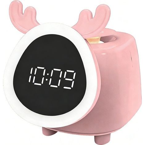 Luce Notturna LED Multifunzione Antizanzare: Lampada da Comodino con Orologio Intelligente, Ricarica Wireless, Regalo Ideale per Bambini (1/3)