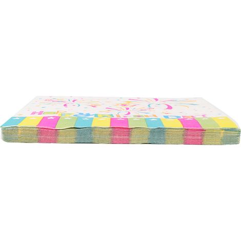 Lot de 20 serviettes en papier pour fête de naissance, décoration de table, motif feux d'artifice. (1/5)