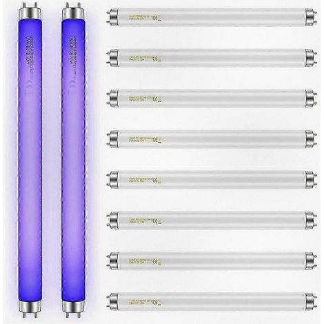 Kaelt - Lot de 10 ampoules UV BL T8 F10W 10W pour destructeur d'insectes d'intérieur, ampoules de rechange de 33 cm compatibles avec les destructeurs d'insectes de 20 W. (1/5)