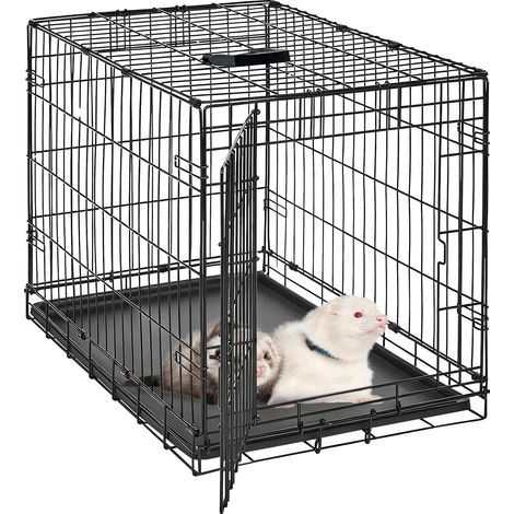 Cage à animaux, plateau amovible, accès facile, noir-a, 60x44x49cm (1/2)