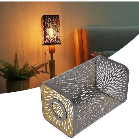 Abat-Jour en Métal, Abat-Jour en Fer Moderne Décoratif Creux en Métal Couvercle D'abat-Jour pour Chambre à Coucher E27 E26 Abat-jour (1/5)