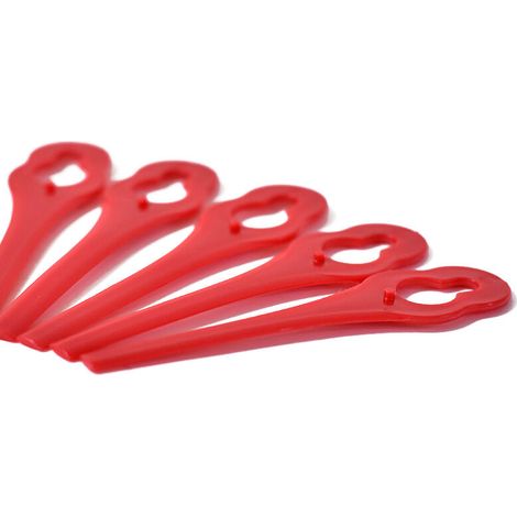 100 pièces lames de rechange en plastique pour coupe-bordure, lames de tondeuse à gazon, lames de débroussailleuse sans fil, lames de coupe de rechange pour pelouse de jardin (L83 rouge 10 × 5 mm) (1/5)