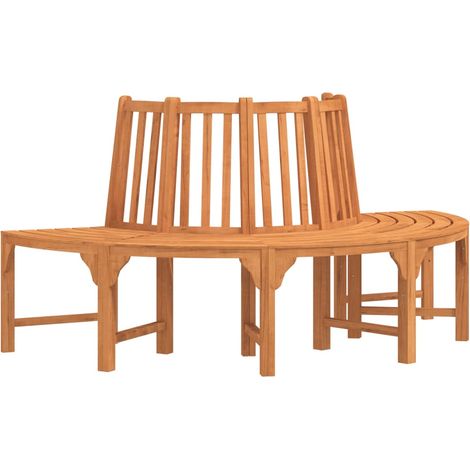 Panca da giardino mobili da giardino per esterni terrazza semicircolare albero torre ø208cm legno massello di eucalipto 020011821