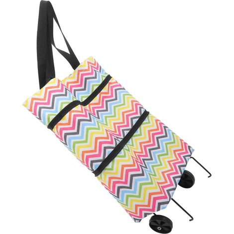 Sac à roulettes pliable avec et matériau robuste, gros chariot pour supermarché voyage, (1/5)