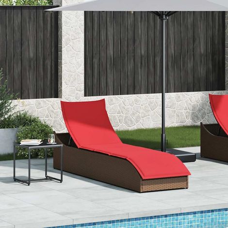 Maison Exclusive - Tumbona plegable con cojín y espacio marrón ra