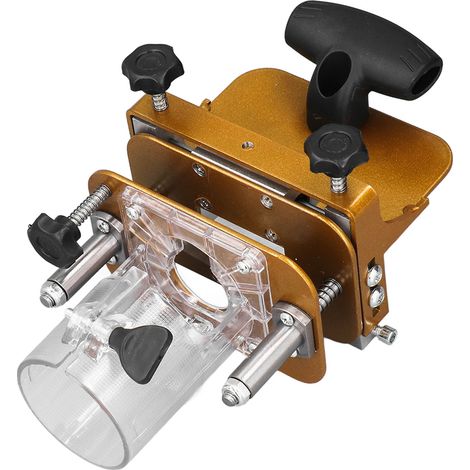 Gabarit de mortaisage 2 en 1 en acier inoxydable, guide de défonceuse pour rainures réglable en largeur profondeur hauteur, localisateur de positionnement pour bois (1/5)