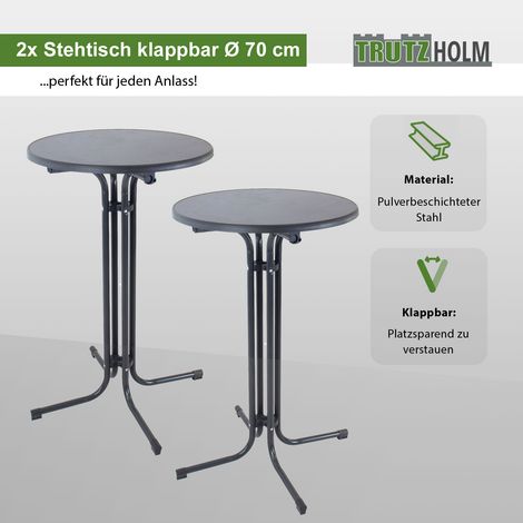 2x Stehtisch klappbar Ø 70 cm Höhe 110 cm Stahl Gastrotisch Partytisch Bistrotisch Gartentisch (1/5)
