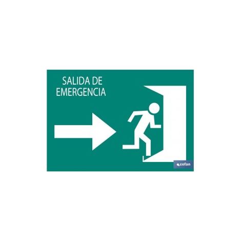 Cartello luminescente 420x297mm uscita di emergenza adesivo e pittogramma