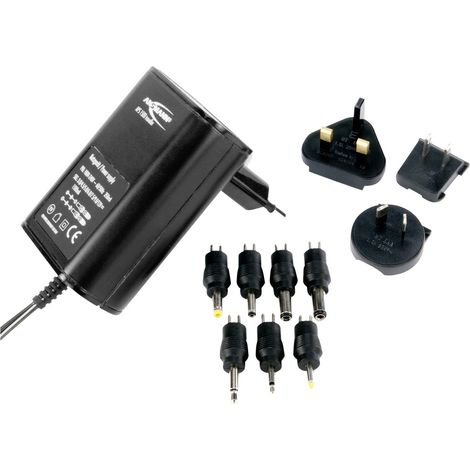 Ansmann 5311123 Steckernetzteil, einstellbar 3 V/DC, 4.5 V/DC, 5 V/DC, 6 V/DC, 7.5 V/DC, 9 V/DC, 12