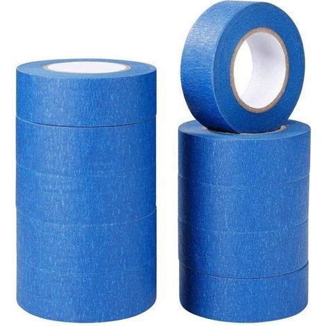 10 rouleaux de ruban de masquage bleu foncé, ruban de peinture et ruban de décoration pour travaux manuels - 2,4 cm x 20 m (1/5)
