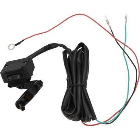 12V Interrupteur au Pouce à Bascule de Treuil avec Support Ligne Commande Guidon pour Accessoires éLectrique ATV UTV (1/4)
