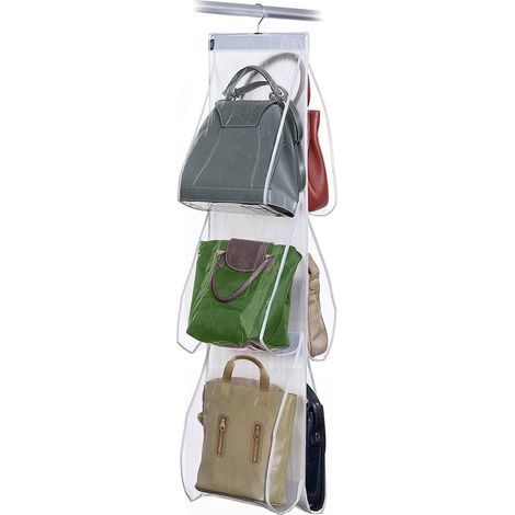 Porta bolsas transparente 6 compartimentos 36x2x120 H cm Domopak