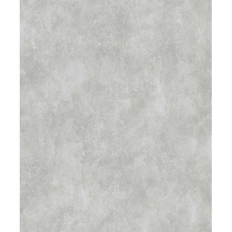 Papier peint uni effet patine gris argent