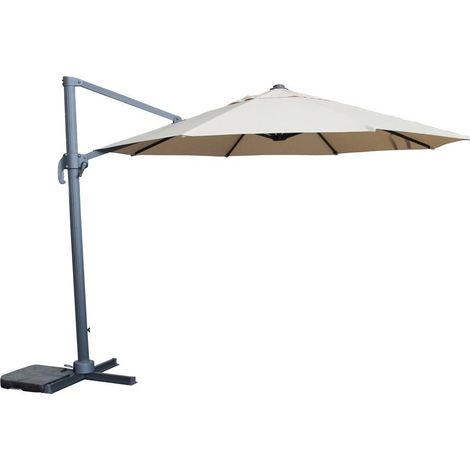 Signature Weave 3.5m Round Roma Cantilever Parasol Sun Shade Umbrella Brown