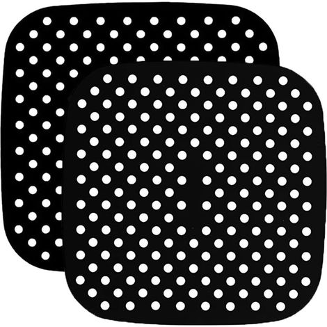 2 Pcs Non Stick Air Fryer Silicone Liners, Square Silicone Air Fryer Baking Mats, Air Fryer Accessories for Oil Free Fryers (8.5") (1/5)