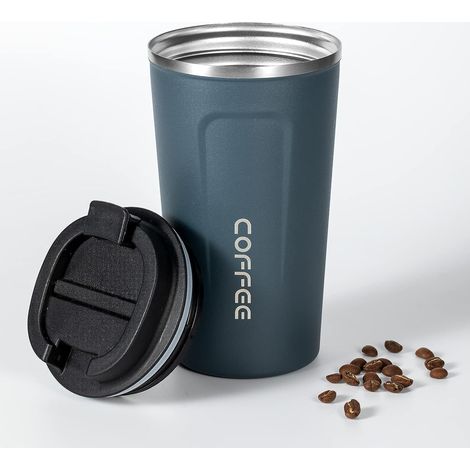 Tasse à café de voyage isotherme de 500 ml avec couvercle anti-déversement, étanche en acier inoxydable pour café glacé/chaud, cadeau pour les mères et les pères (1/5)
