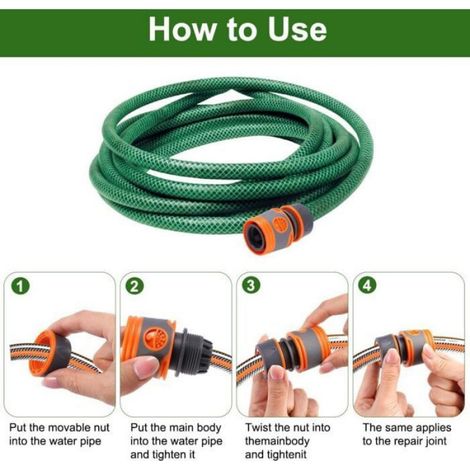 Kit Raccordement Rapide Tuyau Arrosage - 1 2 Pouces - Pour Tuyaux PVC - 8 Pièces (1/4)