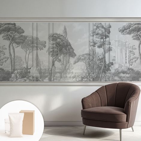Papier peint intissé mural avec imprimé pour décoration pour salon pour chambre à coucher pour entrée Nature atmosphérique 250x104 cm (1/5)