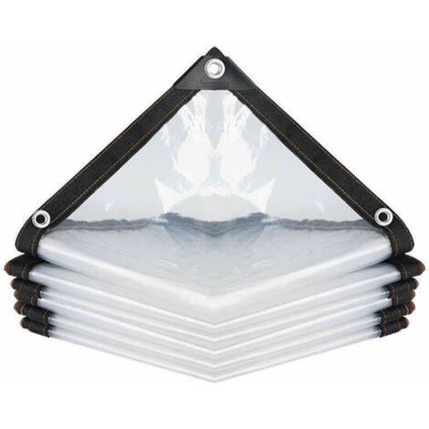 Bâche imperméable transparente perforée Bâche de bâche ultra-légère en PE imperméable Ripstop (Couleur: Transparent, Taille: 200x400cm)