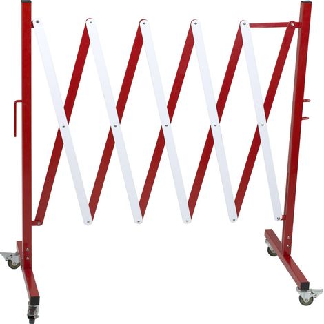 Novap – Barrière de chantier extensible modulable – Roulettes en option – Couleur rouge/blanc – 8000226 (1/5)