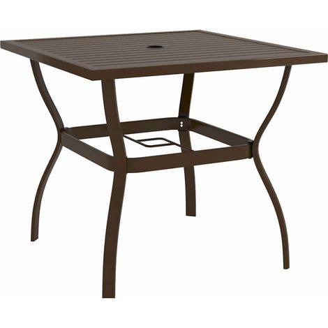 Table d'extérieur Table de salon de jardin - Marron 81,5x81,5x72 cm Acier BV374755 - BonneVie (1/4)