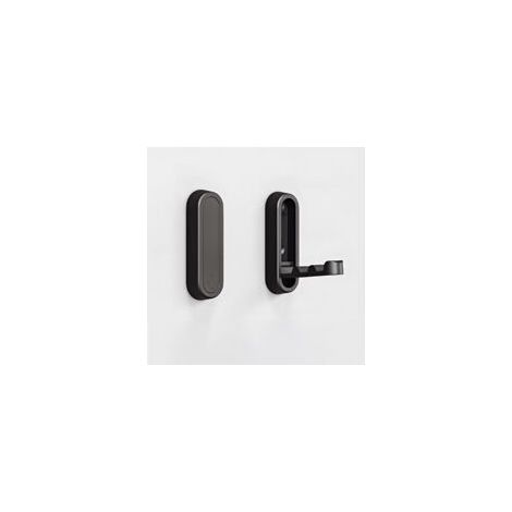 Lot de 2 crochets muraux pliables pour salle de bain, manteaux, peignoirs, sacs à main, solution de rangement pour salle de bain, placard, entrée, piscine (noir mat) (1/4)