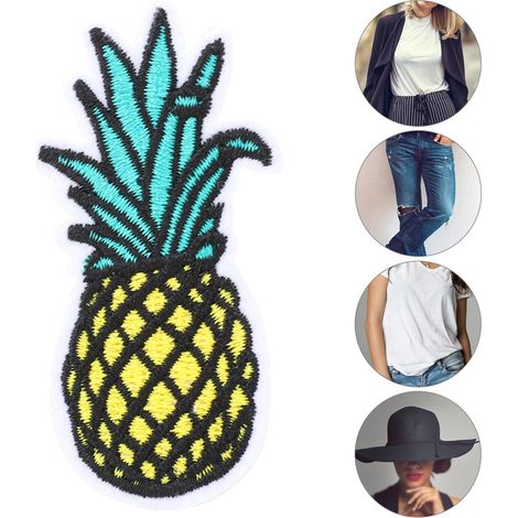 Écusson brodé 3D en tissu, motif ananas, écusson décoratif fait main, appliqué, pour écharpe, chaussure, chapeau, vêtement. (1/3)