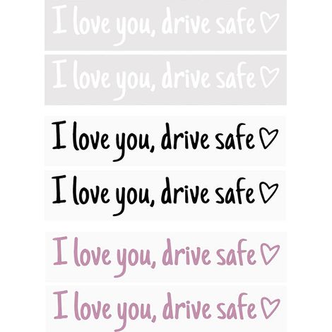 Autocollant « Je t'aime, conduis prudemment » pour rétroviseur, étanche, pour une surprise d'anniversaire. (1/5)