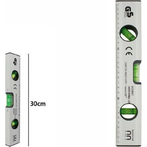 Niveau à Bulle Métrique 3 Flacons Compteur à Bulle Magnétique 30 Cm