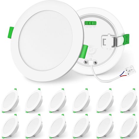 LIGHTING Noir Spot LED Encastrable Dimmable 10W 1050lm Haute Luminosité, Extra Plat Spots de Plafond, 3000K 4000K 6500K Réglable Blanc Chaud Nature Froid Spot Salle de Bain IP44, Lot de 6 (1/5)