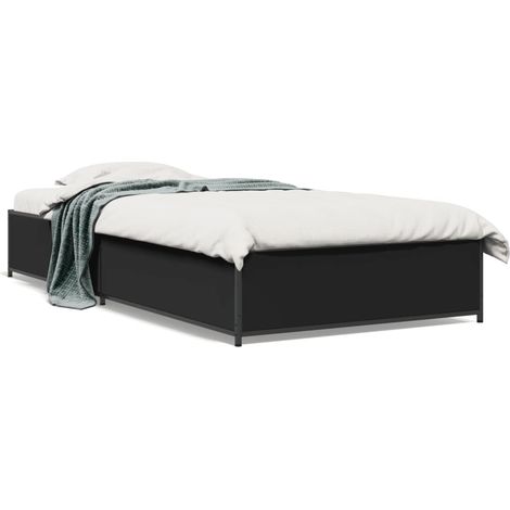 Maison Exclusive - Giroletto Nero 90x200 cm in Legno Multistrato e Metallo (1/5)