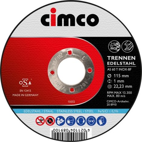 Cimco Korund-Trennscheibe Inox D=115mm 208910 (1/2)