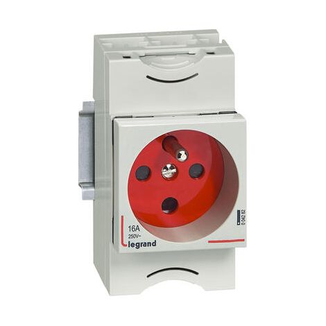 Prise de courant modulaire 10A à 16A 250V - 2P+T à éclips et à détrompage - 2,5 modules - LEGRAND