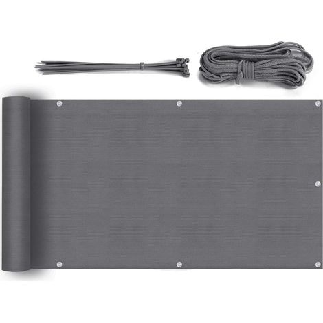 Brise Vue Balcon Jardin Terrasse HDPE 3 m x 0,75 m, Anthracite (1/5)