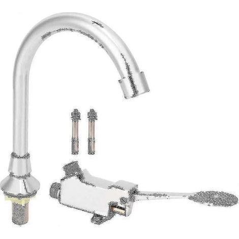 Fußpedal-Armaturenset für Waschbecken, ideal für Badezimmer und medizinische Labore. Berührungslose Armatur mit Zubehör. (1/2)