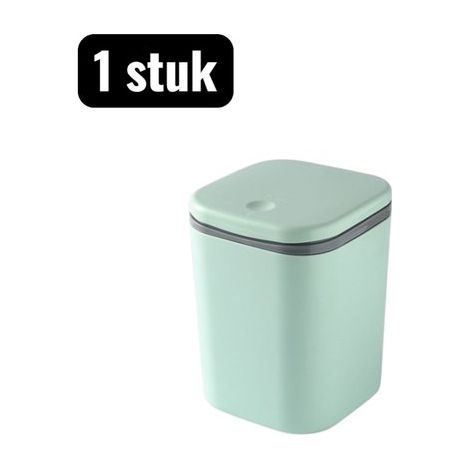 Mini poubelle avec couvercle – Poubelle compacte et élégante pour bureau, chambre ou salle de bain – Vert (1/5)