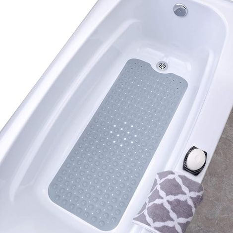 1 Tapis de bain 40x100 cm, antidérapant, 200 ventouses, trous d'évacuation, lavable machine, douche baignoire (1/5)