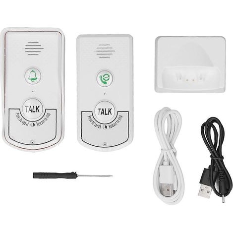 Interphone avec sonnette, bidirectionnel, 1 V, 1, sans fil, étanche, sonnette électronique avec voyant lumineux (1/4)